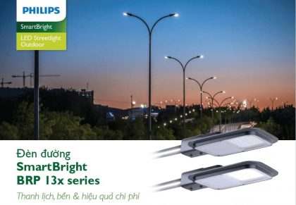 den duong led philips street lighting smartbright brp130 led70 nw 70w 220 240v dm gm