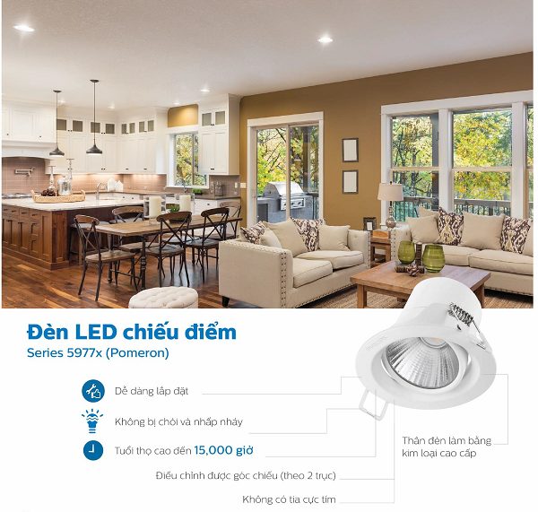 Đèn LED chiếu điểm spotlight Philips